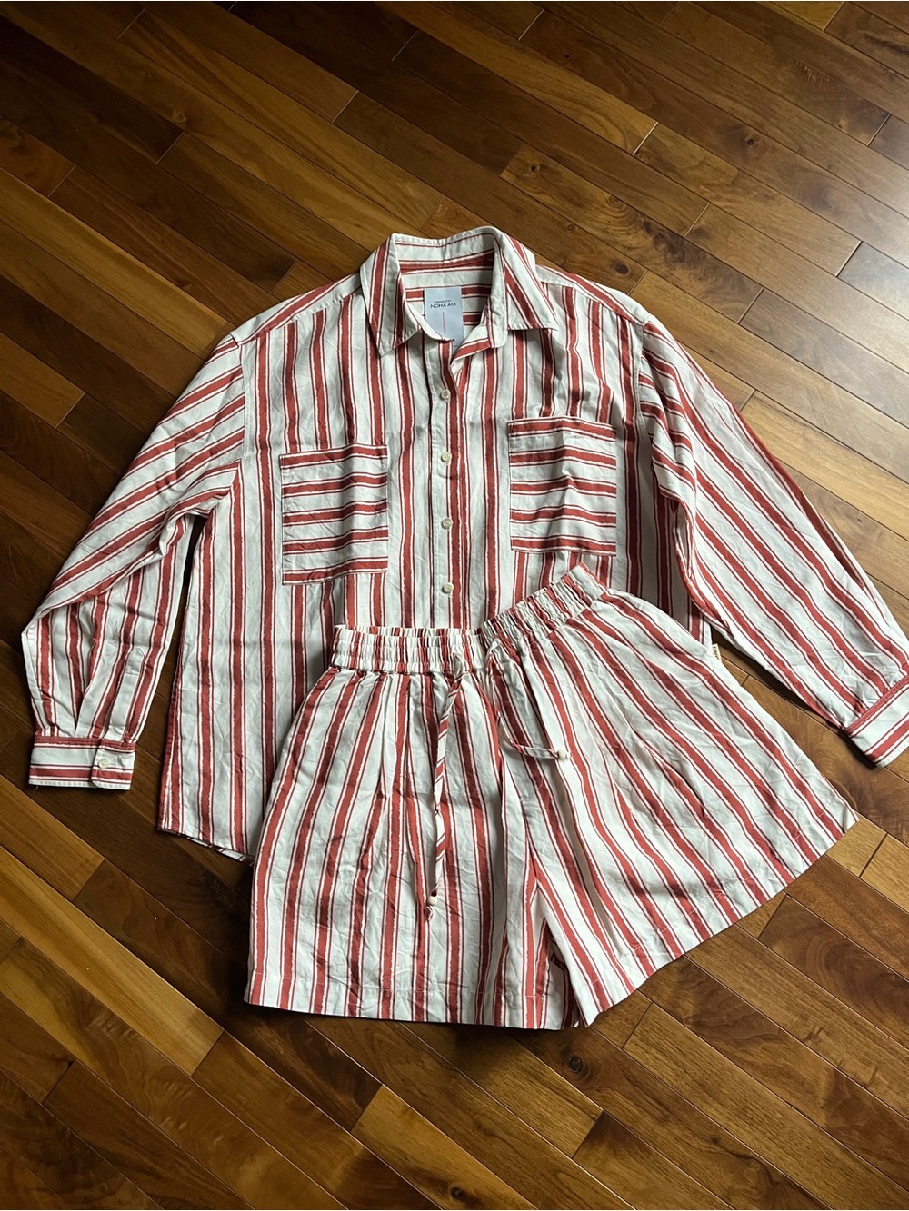 Striped Shirt & Shorts Set